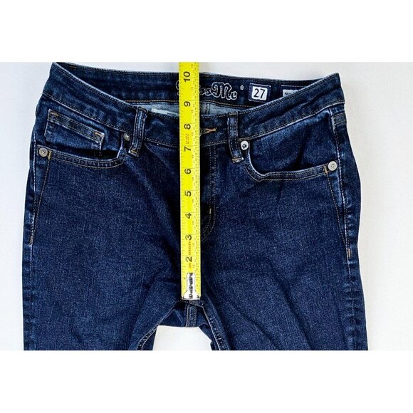 Miss Me Size 27X27 Women's Ankle Skinny Blue Denim 5 Pocket logo Tag Jeans - Picture 2 of 13